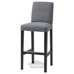 صندلی بار با پشتی ایکیا مدل IKEA BERGMUND رنگ خاکستری متوسط ​​گانارد