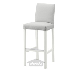 صندلی بار با پشتی ایکیا مدل IKEA BERGMUND رنگ خاکستری روشن اورستا