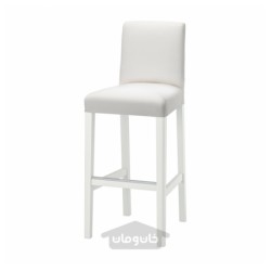 صندلی بار با پشتی ایکیا مدل IKEA BERGMUND رنگ سفید اینسروس