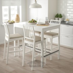 میز بار و 4 عدد چهارپایه بار ایکیا مدل IKEA EKEDALEN / EKEDALEN رنگ سفید