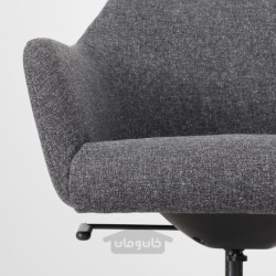 صندلی کنفرانس ایکیا مدل IKEA TOSSBERG / LÅNGFJÄLL رنگ خاکستری تیره گانار/مشکی