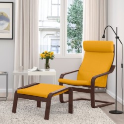 صندلی راحتی ایکیا مدل IKEA POÄNG رنگ زرد اسکیفتبو
