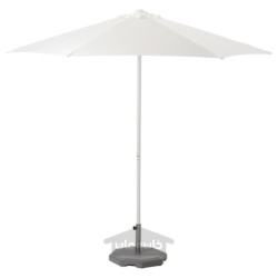 چتر با پایه ایکیا مدل IKEA HÖGÖN رنگ سفید/خاکستری تیره هووان