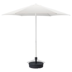 چتر با پایه ایکیا مدل IKEA HÖGÖN رنگ سفید/خاکستری تیره گریتو