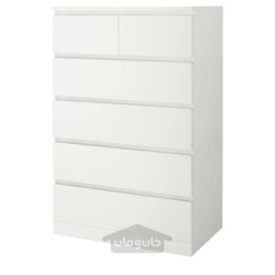 کمد دارور 6 کشو ایکیا مدل IKEA MALM رنگ سفید
