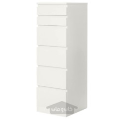 کمد دارور 6 کشو ایکیا مدل IKEA MALM رنگ سفید/شیشه آینه