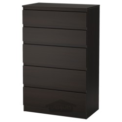 دراور 5 کشو ایکیا مدل IKEA KULLEN رنگ سیاه قهوه ای