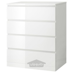 دراور 4 کشو ایکیا مدل IKEA MALM رنگ سفید براق