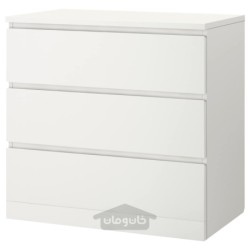 کمد دارور 3 کشو ایکیا مدل IKEA MALM رنگ سفید