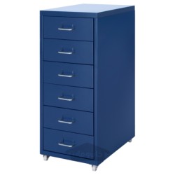 واحد کشو روی چرخ ایکیا مدل IKEA HELMER رنگ آبی