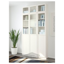 قفسه کتاب ایکیا مدل IKEA BILLY / OXBERG رنگ سفید/شیشه ای