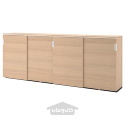 ترکیب ذخیره سازی با درب های کشویی ایکیا مدل IKEA GALANT رنگ روکش بلوط با رنگ سفید