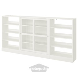 ترکیب ذخیره سازی با درب های شیشه ای کشویی ایکیا مدل IKEA HAVSTA رنگ سفید