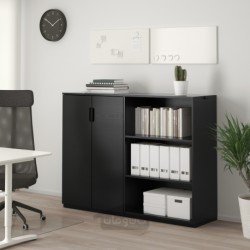 ترکیب ذخیره سازی ایکیا مدل IKEA GALANT رنگ روکش خاکستر رنگ شده مشکی