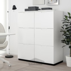 ترکیب ذخیره سازی با پر شونده ایکیا مدل IKEA GALANT رنگ سفید