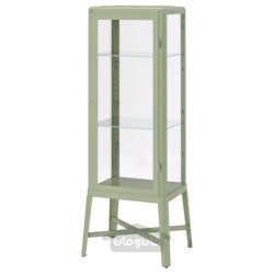 کابینت درب شیشه ای ایکیا مدل IKEA FABRIKÖR رنگ خاکستری مایل به سبز کم رنگ