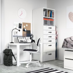 قفسه کتاب ایکیا مدل IKEA SMÅSTAD / PLATSA رنگ سفید سفید/با 6 کشو