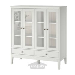 کابینت با درب های شیشه ای دو تا شو ایکیا مدل IKEA IDANÄS رنگ سفید