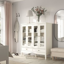 کابینت با درب های شیشه ای دو تا شو ایکیا مدل IKEA IDANÄS رنگ سفید