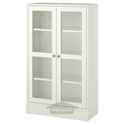 کابینت درب شیشه ای با پایه ایکیا مدل IKEA HAVSTA رنگ سفید شیشه شفاف