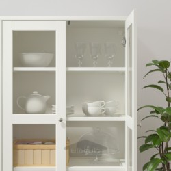 کابینت درب شیشه ای با پایه ایکیا مدل IKEA HAVSTA رنگ سفید شیشه شفاف