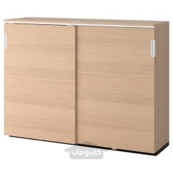 کابینت با درب های کشویی ایکیا مدل IKEA GALANT رنگ روکش بلوط با رنگ سفید