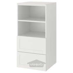 قفسه کتاب ایکیا مدل IKEA SMÅSTAD / PLATSA رنگ سفید با قاب/با 2 کشو