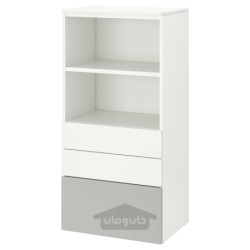 قفسه کتاب ایکیا مدل IKEA SMÅSTAD / PLATSA رنگ خاکستری سفید/ با 3 کشو