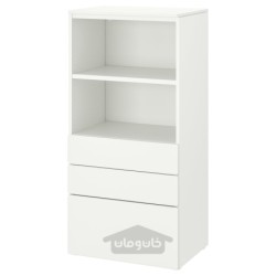 قفسه کتاب ایکیا مدل IKEA SMÅSTAD / PLATSA رنگ سفید سفید/با 3 کشو