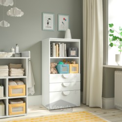قفسه کتاب ایکیا مدل IKEA SMÅSTAD / PLATSA رنگ سفید سفید/با 3 کشو