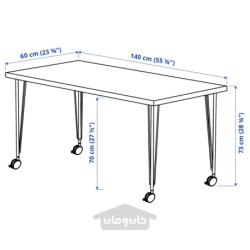 میز تحریر ایکیا مدل IKEA MÅLSKYTT / KRILLE رنگ روکش توس / مشکی