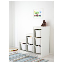 ترکیب ذخیره سازی با جعبه ایکیا مدل IKEA TROFAST رنگ سفید