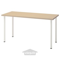 میز تحریر ایکیا مدل IKEA MÅLSKYTT / ADILS رنگ توس/سفید