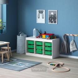 ترکیب ذخیره سازی با جعبه ایکیا مدل IKEA TROFAST رنگ سفید/سبز
