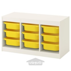 ترکیب ذخیره سازی با جعبه ایکیا مدل IKEA TROFAST رنگ سفید/زرد