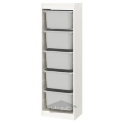 ترکیب ذخیره سازی با جعبه ایکیا مدل IKEA TROFAST رنگ سفید/خاکستری