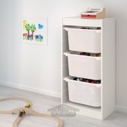 ترکیب ذخیره سازی با جعبه ایکیا مدل IKEA TROFAST رنگ سفید/خاکستری