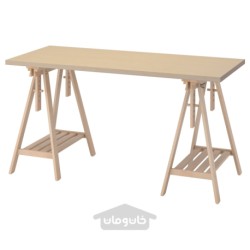 میز تحریر ایکیا مدل IKEA MÅLSKYTT / MITTBACK رنگ توس