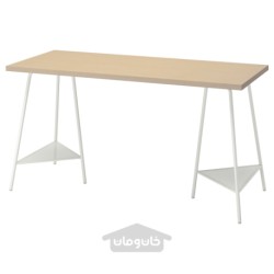 میز تحریر ایکیا مدل IKEA MÅLSKYTT / TILLSLAG رنگ توس/سفید