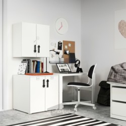 کابینت دیواری ایکیا مدل IKEA SMÅSTAD رنگ سفید سفید/با 1 قفسه