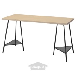 میز تحریر ایکیا مدل IKEA MÅLSKYTT / TILLSLAG رنگ توس/سیاه