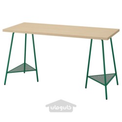 میز تحریر ایکیا مدل IKEA MÅLSKYTT / TILLSLAG رنگ توس/سبز