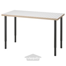 میز تحریر ایکیا مدل IKEA LAGKAPTEN / OLOV رنگ آنتراسیت سفید/مشکی