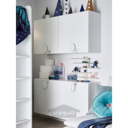 کابینت دیواری ایکیا مدل IKEA SMÅSTAD رنگ سفید فیروزه ای کم رنگ/با 1 قفسه