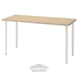 میز تحریر ایکیا مدل IKEA MÅLSKYTT / OLOV رنگ توس/سفید