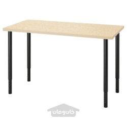 میز تحریر ایکیا مدل IKEA MITTCIRKEL / OLOV رنگ جلوه کاج سرزنده/سیاه