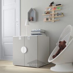کابینت ایکیا مدل IKEA SMÅSTAD / PLATSA رنگ سفید خاکستری/با 1 قفسه