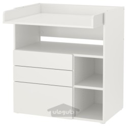 میز تعویض ایکیا مدل IKEA SMÅSTAD رنگ سفید سفید/با 3 کشو