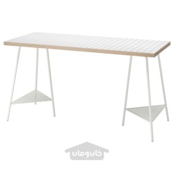 میز تحریر ایکیا مدل IKEA LAGKAPTEN / TILLSLAG رنگ آنتراسیت سفید/سفید