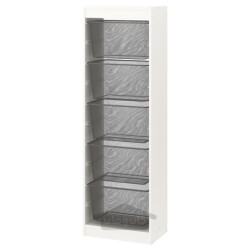 ترکیب ذخیره سازی با جعبه ایکیا مدل IKEA TROFAST رنگ سفید/خاکستری تیره